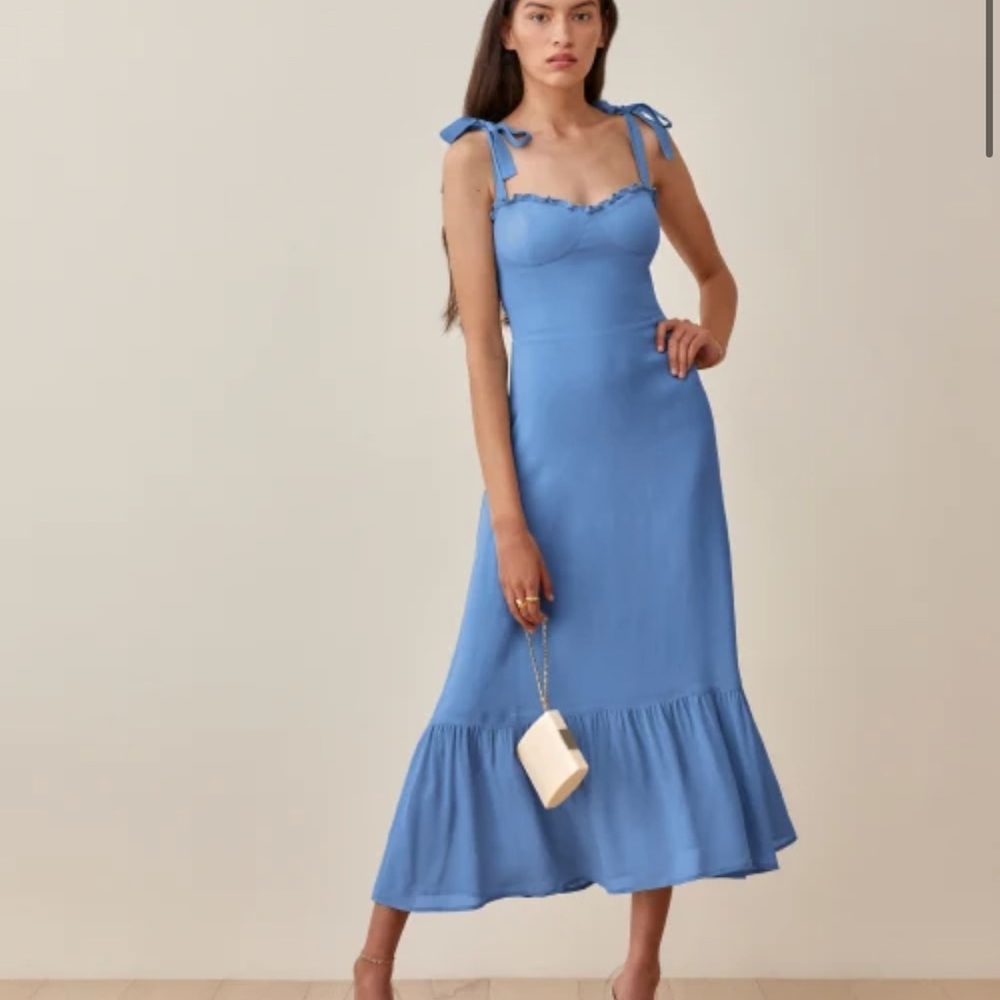 Reformation Nikita Dress in Azure